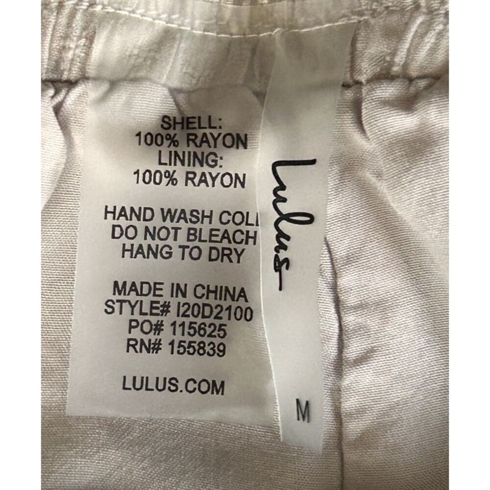 Lulus Wide-Leg Lined Drawstring Beige Pants Medium - Picture 8 of 8